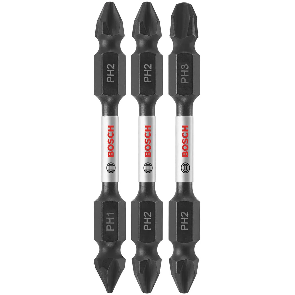 Bosch ITDEPHV2503 3 pc. Impact Tough 2.5 In. Phillips Double-Ended Bit Set - Moutools