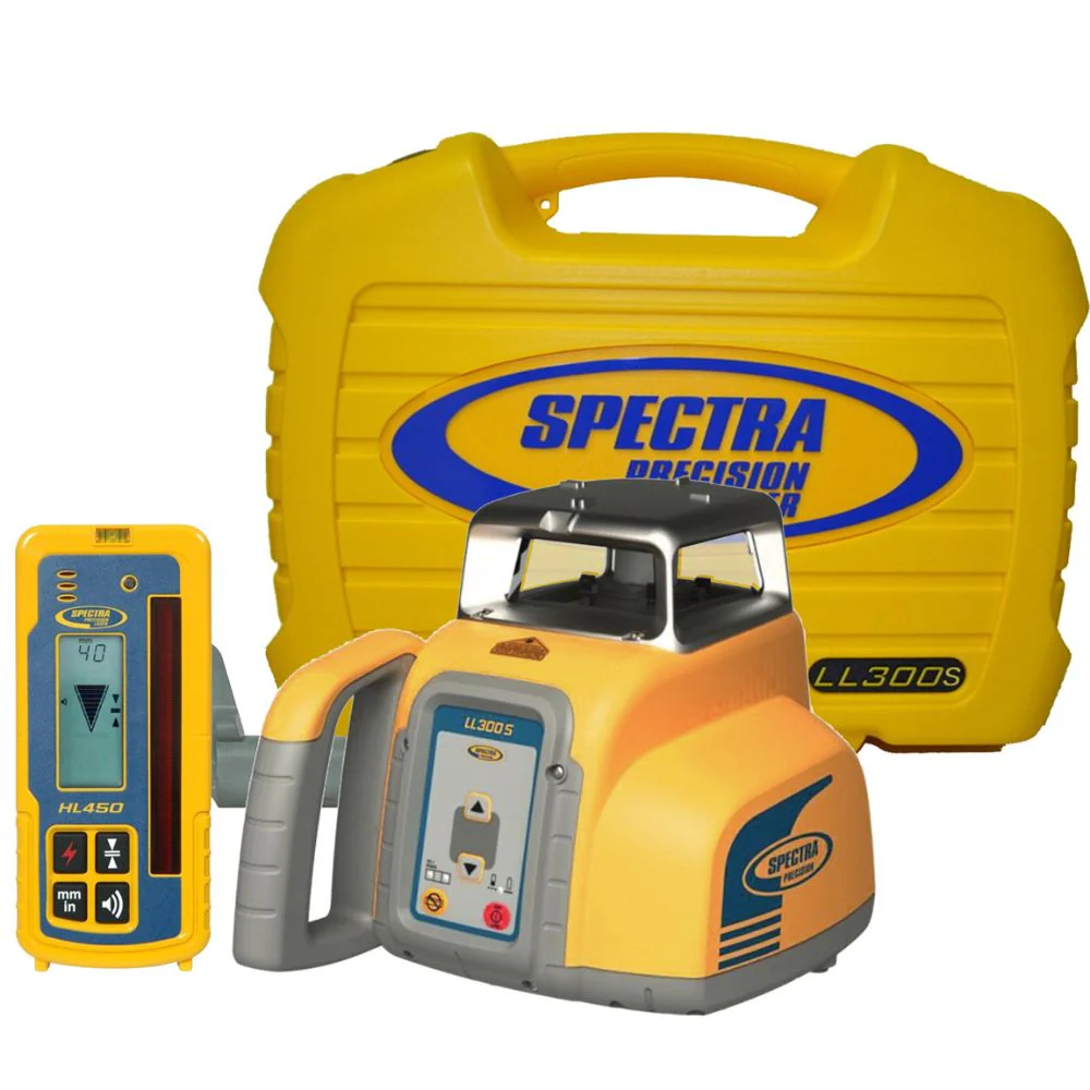 Spectra LL300S Laser Level Package with HL450 Receiver - Alkaline Batteries - Moutools