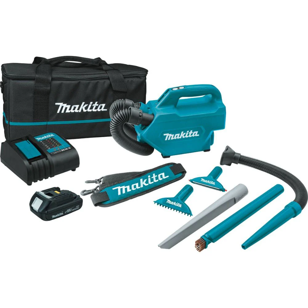Makita XLC07SY1 18V LXT Lithium-Ion Compact Handheld Canister Vacuum Kit, with one battery (1.5Ah) - Moutools