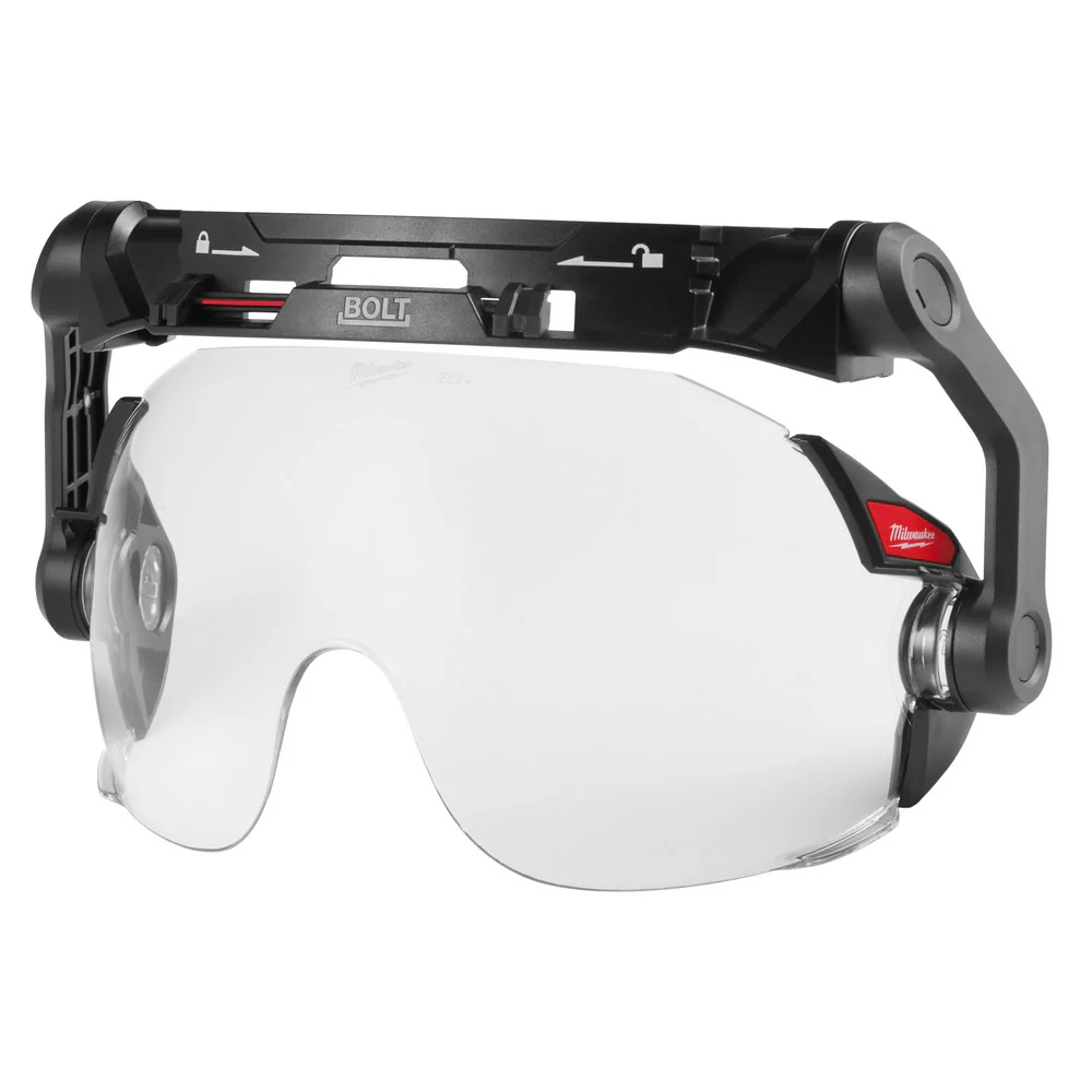 Milwaukee 48-73-1411 BOLT Eye Visor / Face Shield - Clear Dual Coat Lens with Head Lamp Mount Bracket (Compatible with Milwaukee Safety Helmets) - Moutools