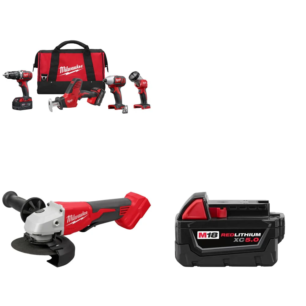 Milwaukee 2695-24 M18 4-Tool Combo Kit w/ FREE 2686-20 Grinder & Battery Pack - Moutools