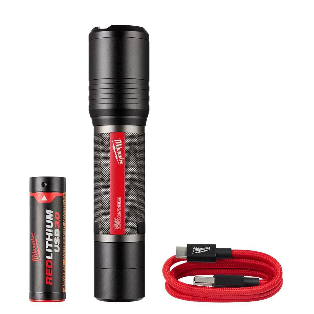 Milwaukee 2162-21 REDLITHIUM USB 2,000 Lumen Slide Focus Flashlight - Moutools