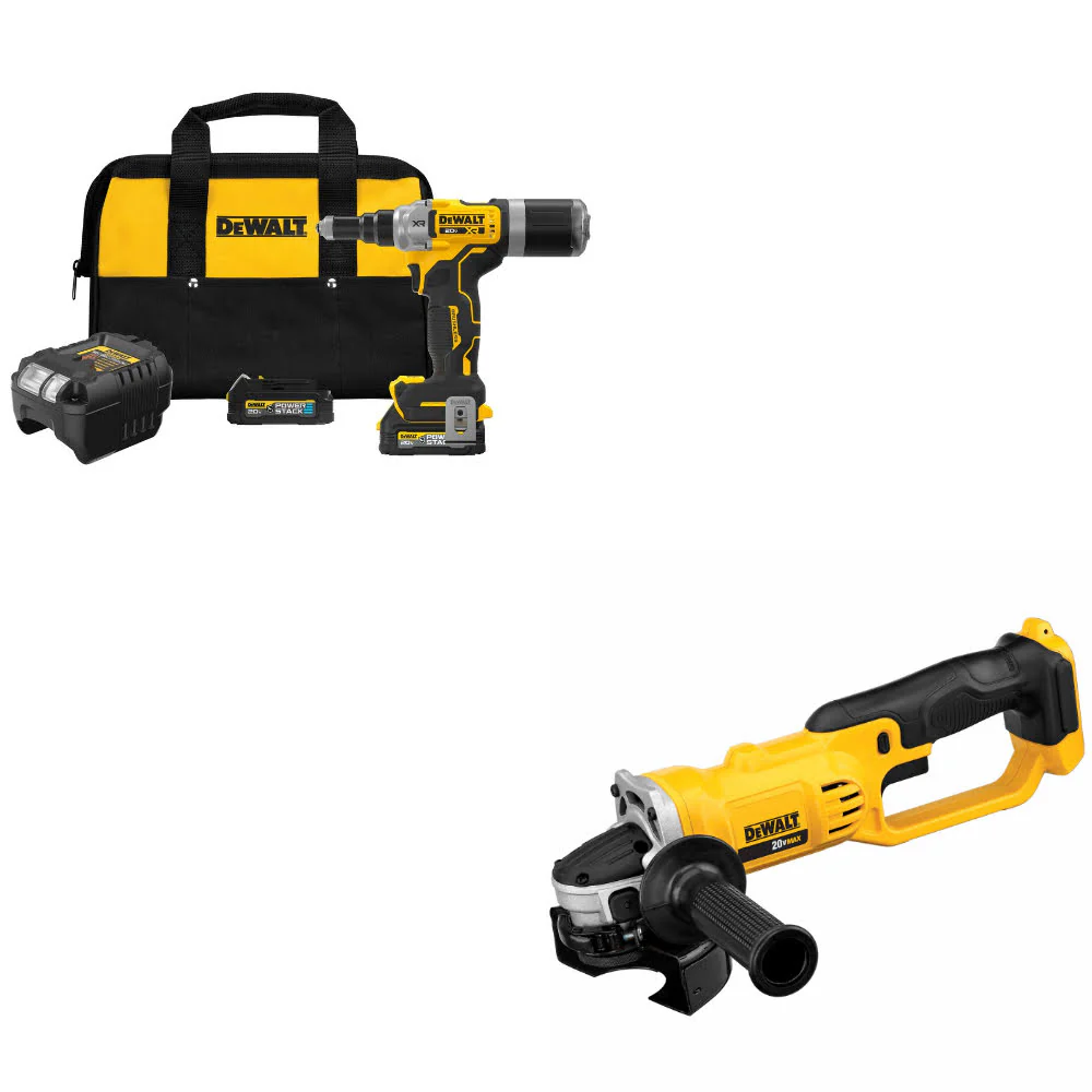 DeWalt DCF414GE2 20V MAX XR Rivet Tool Kit W/ FREE DCG412B 20V MAX Cut-Off Tool - Moutools
