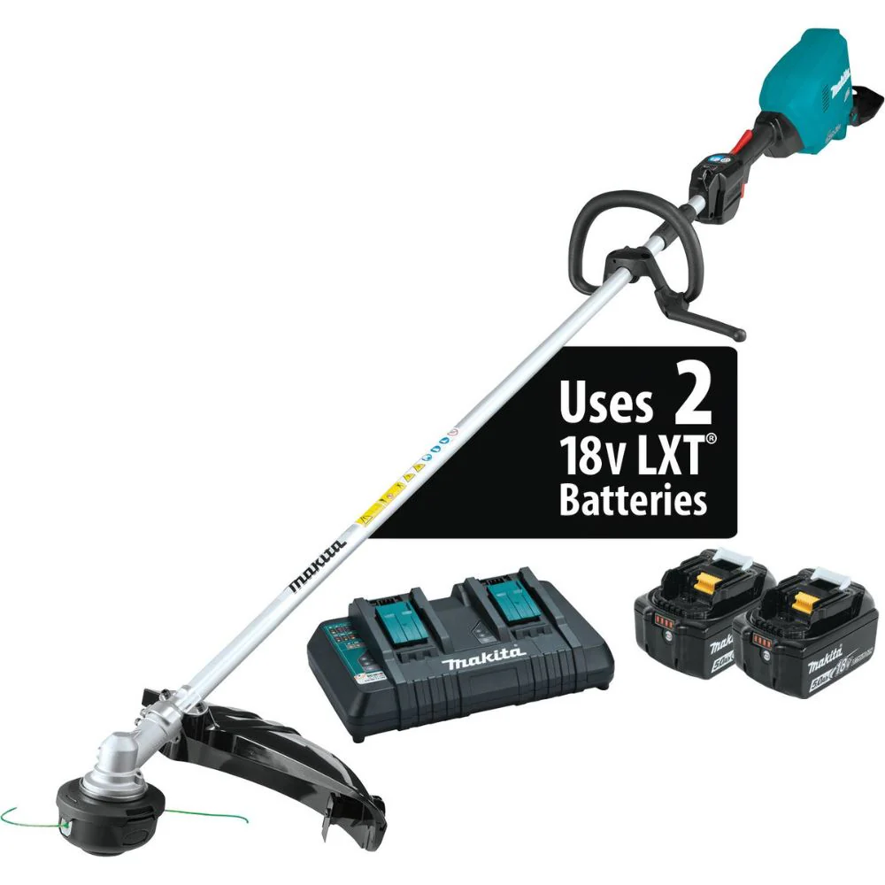 Makita XRU17PT 36V (18V X2) LXT Brushless String Trimmer Kit, dual port charger (5.0Ah) - Moutools