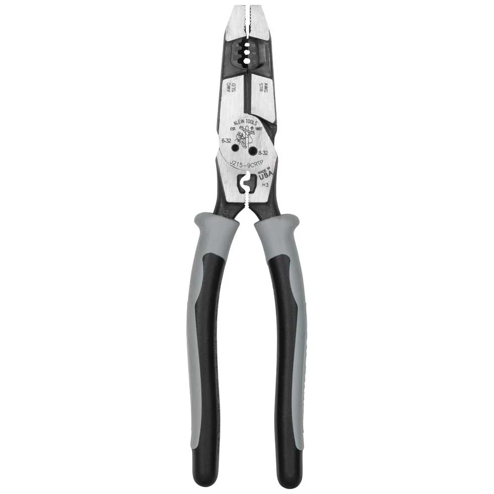Klein J2159CRTP Hybrid Pliers with Crimper, Fish Tape Puller and Wire Stripper - Moutools