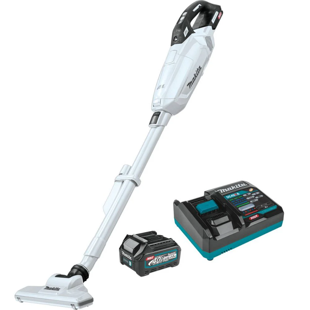 Makita GLC02R1 40V max XGT Brushless Cordless 4-Speed Compact Stick Vacuum Kit, w/ Dust Bag (2.0Ah) - Moutools