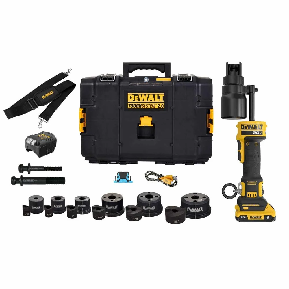 DeWalt DCE600D1K2 20V MAX Hydraulic Knockout Tool Kit w/ 1/2'' - 2'' Punch and Die Set - Moutools