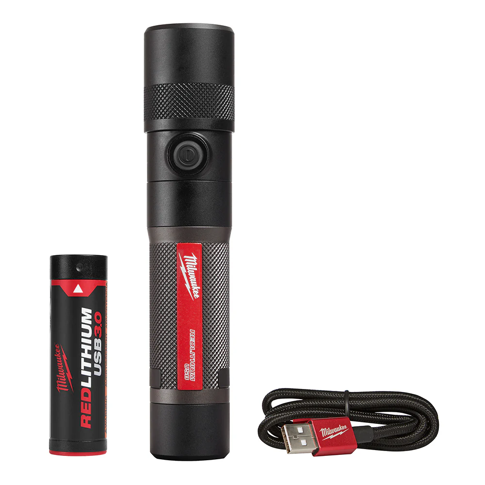 Milwaukee 2161-21 USB RECHARGEABLE 1100L TWIST FOCUS FLASHLIGHT - Moutools