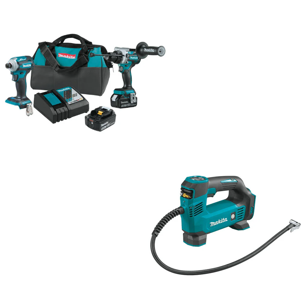 Makita XT288T 18V LXT® Li-Ion 2-Pc. Combo Kit W/ FREE DMP180ZX 18V LXT Inflator - Moutools