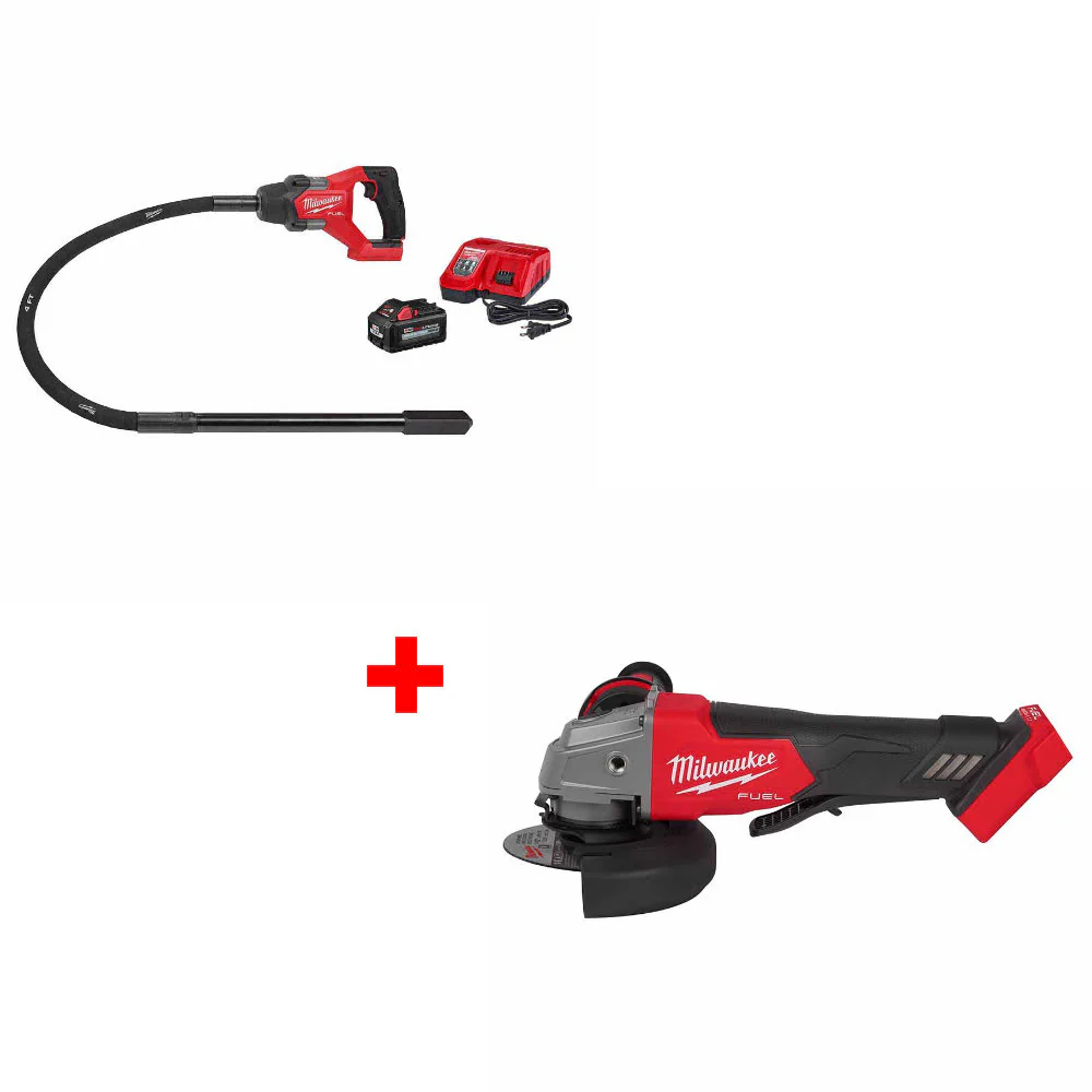 Milwaukee 2910-21 M18 FUEL 4' Vibrator Kit W/ FREE 2880-20 M18 FUEL Grinder - Moutools