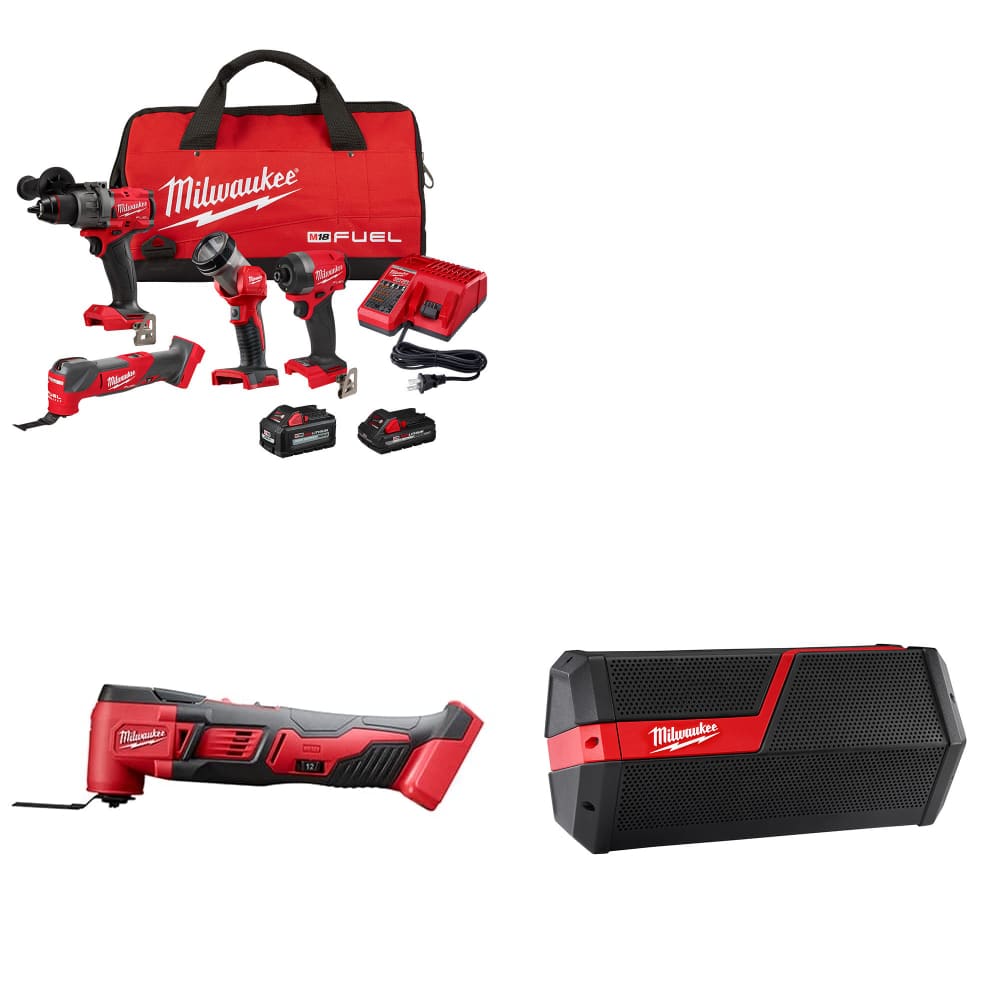 Milwaukee 3698-24MT M18 4-Tool Combo Kit W/ FREE 2626-20 Multi-Tool & Speaker - Moutools