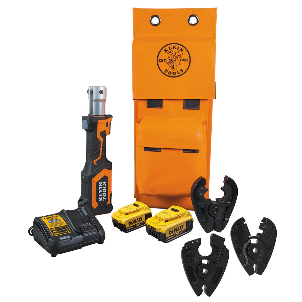 Klein BAT207T4H Battery-Op Cut/Crimper, BG Die/D3 Groove/ACSR/EHS - Moutools