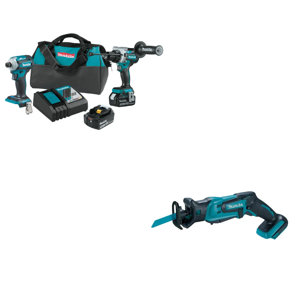 Makita XT288T 18V LXT® Li-Ion 2-Pc. Combo Kit W/ FREE XRJ01Z 18V LXT Recip Saw - Moutools