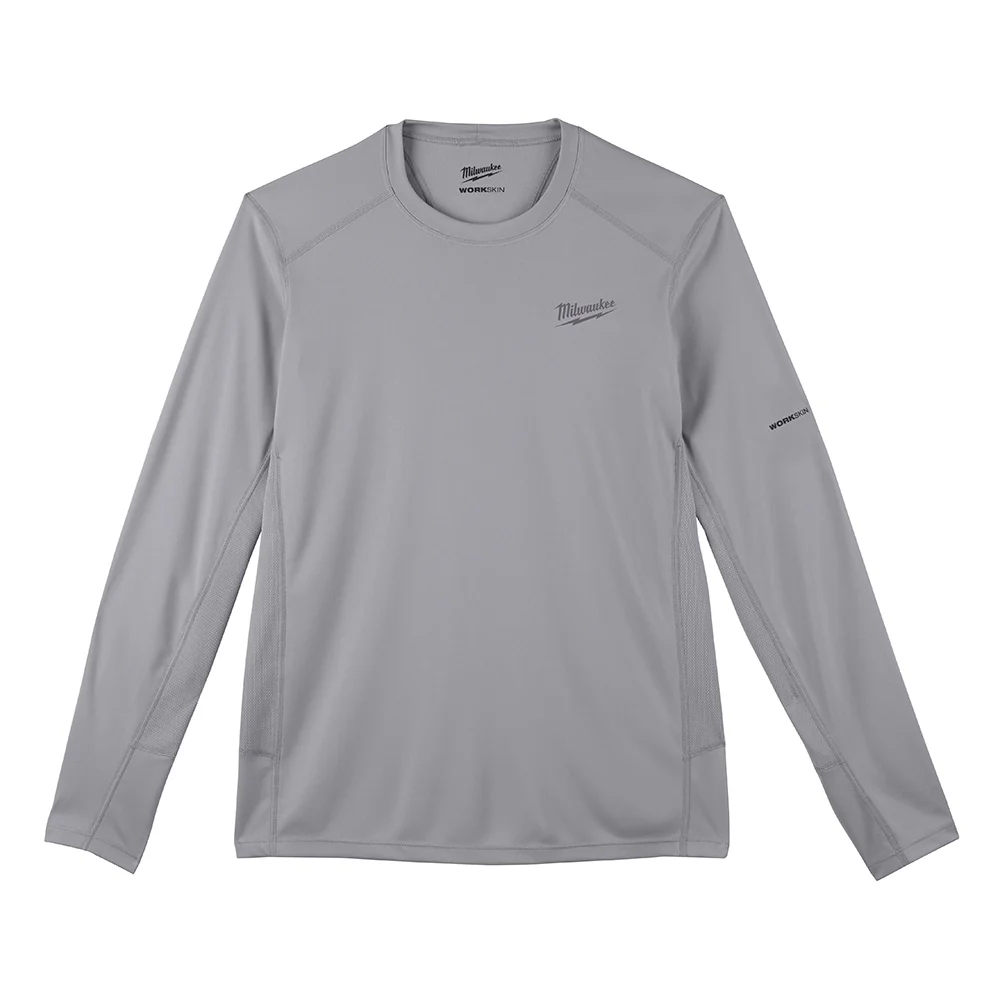 Milwaukee 415G-M WORKSKIN Lightweight Performance Long Sleeve Shirt- Gray, M - Moutools