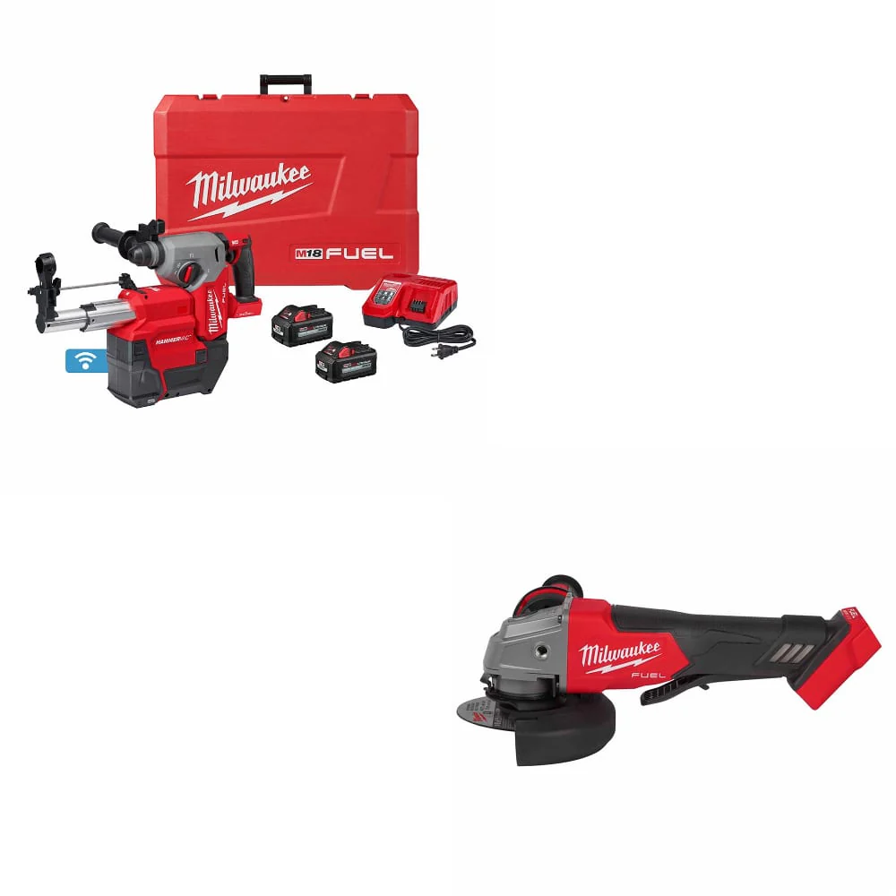 Milwaukee 2914-22DE M18 FUEL Rotary Hammer Kit w/ FREE 2880-20 M18 FUEL Grinder - Moutools