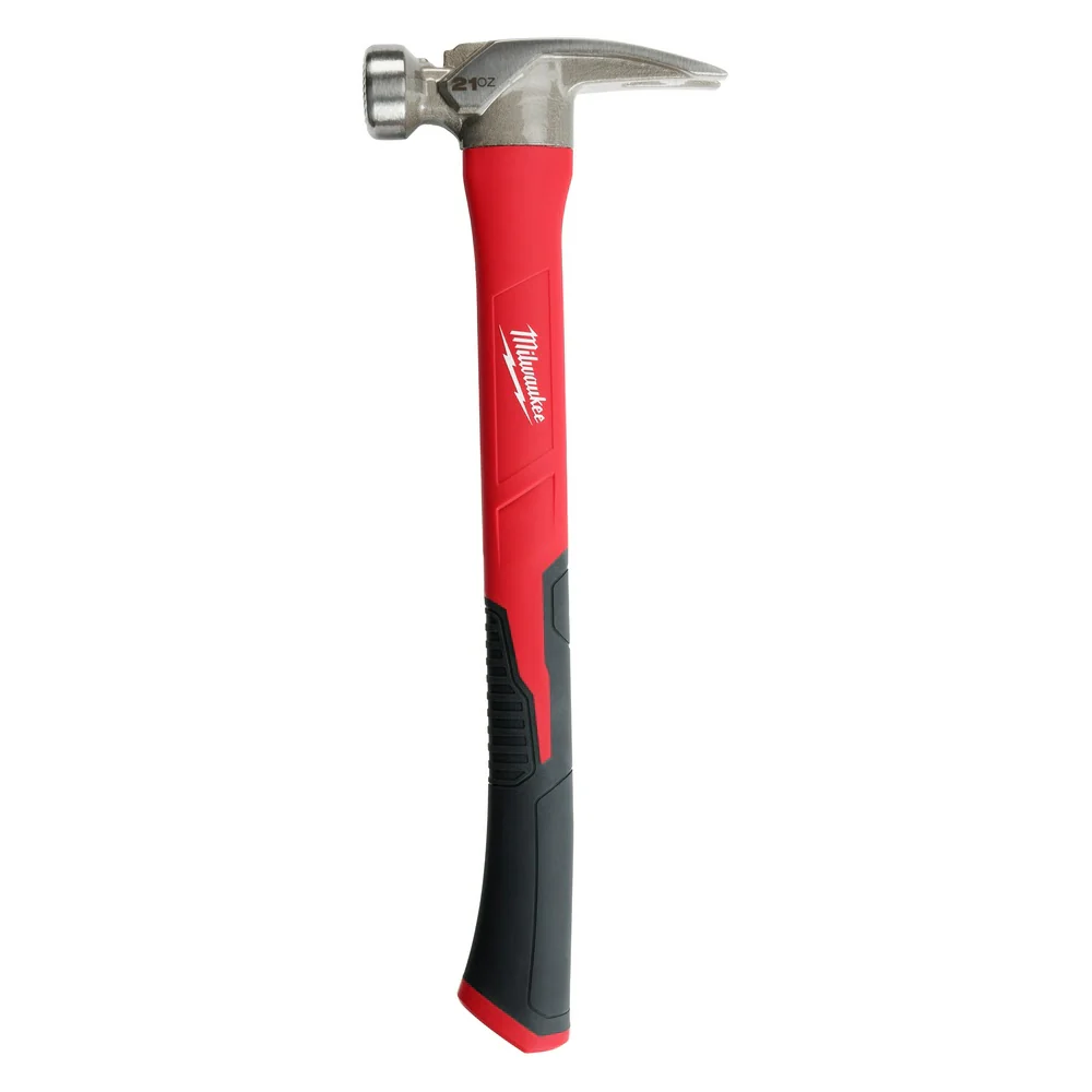 Milwaukee 48-22-9320 21oz Milled Face Poly/Fiberglass Handle Hammer - Moutools