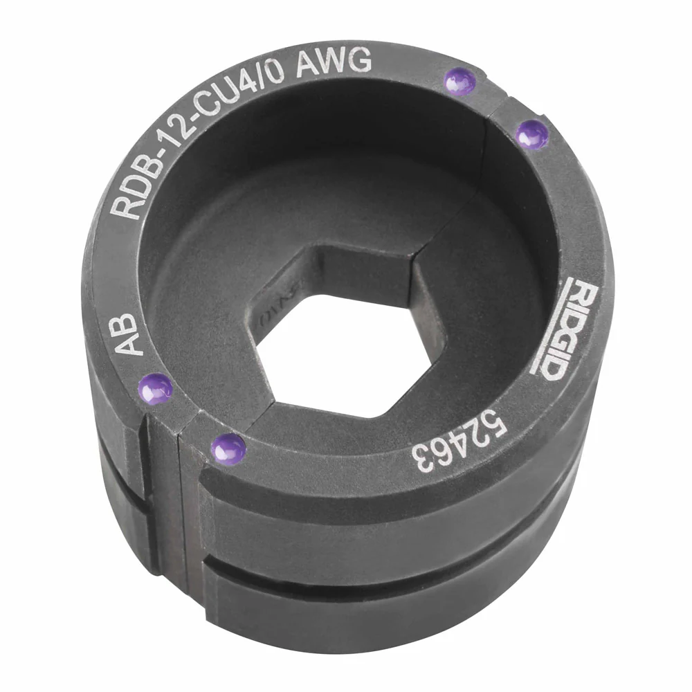 RIDGID 52523 12 Ton Aluminum #1 AWG Round Crimping Die - Moutools