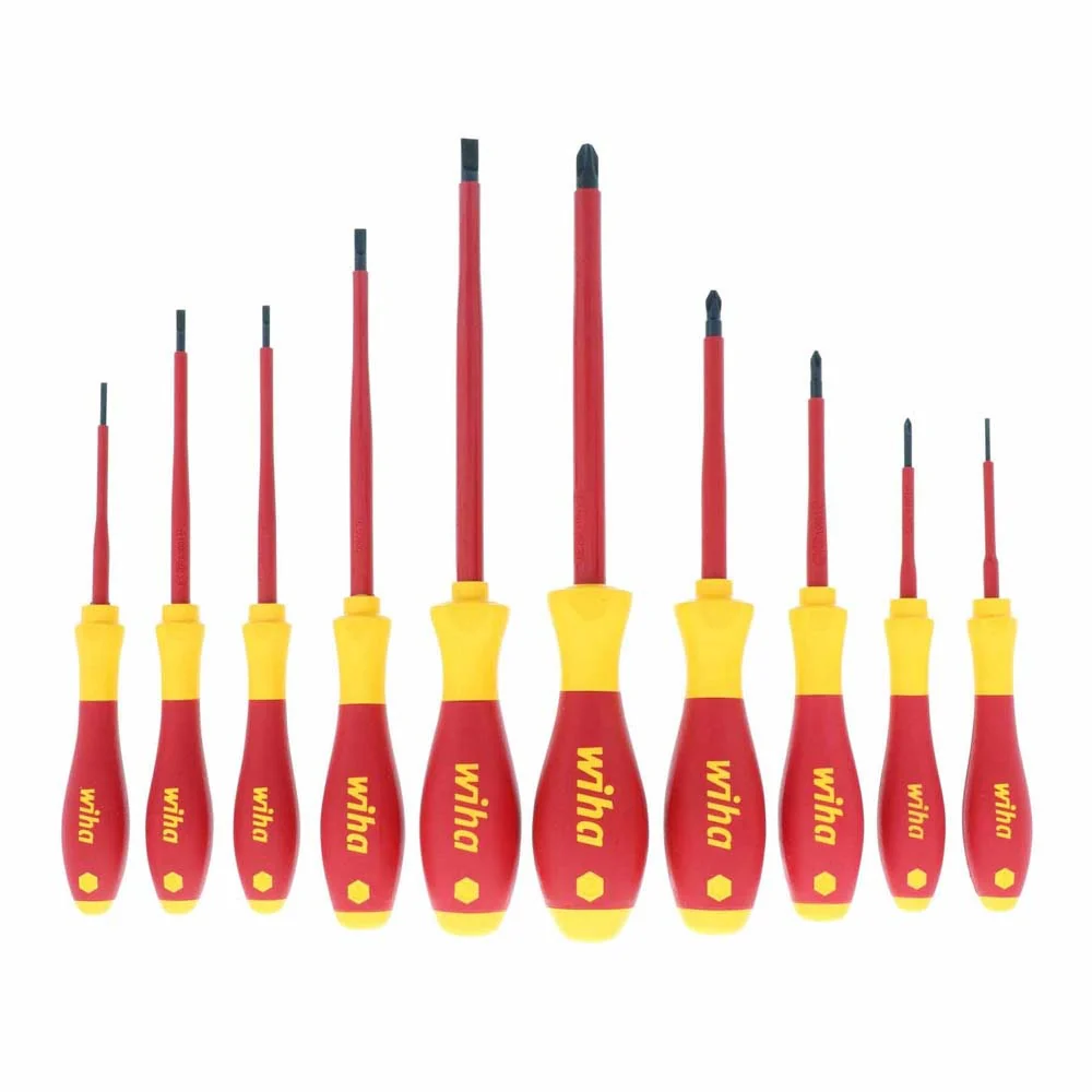 Wiha 32093 10 Piece Insulated SoftFinish Screwdriver Set - Moutools