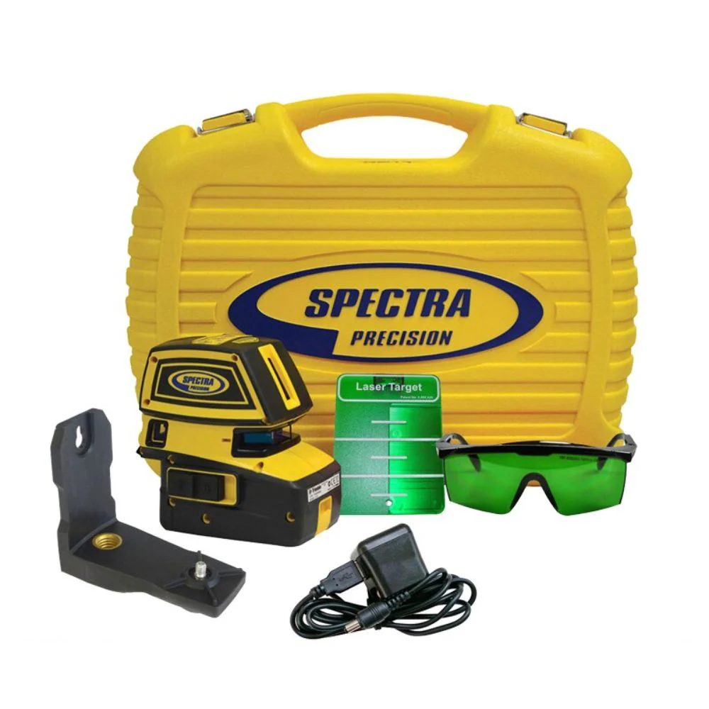 Spectra LT52G Point and Line Green Laser with Cross Line and 5 Alignment Points - Moutools
