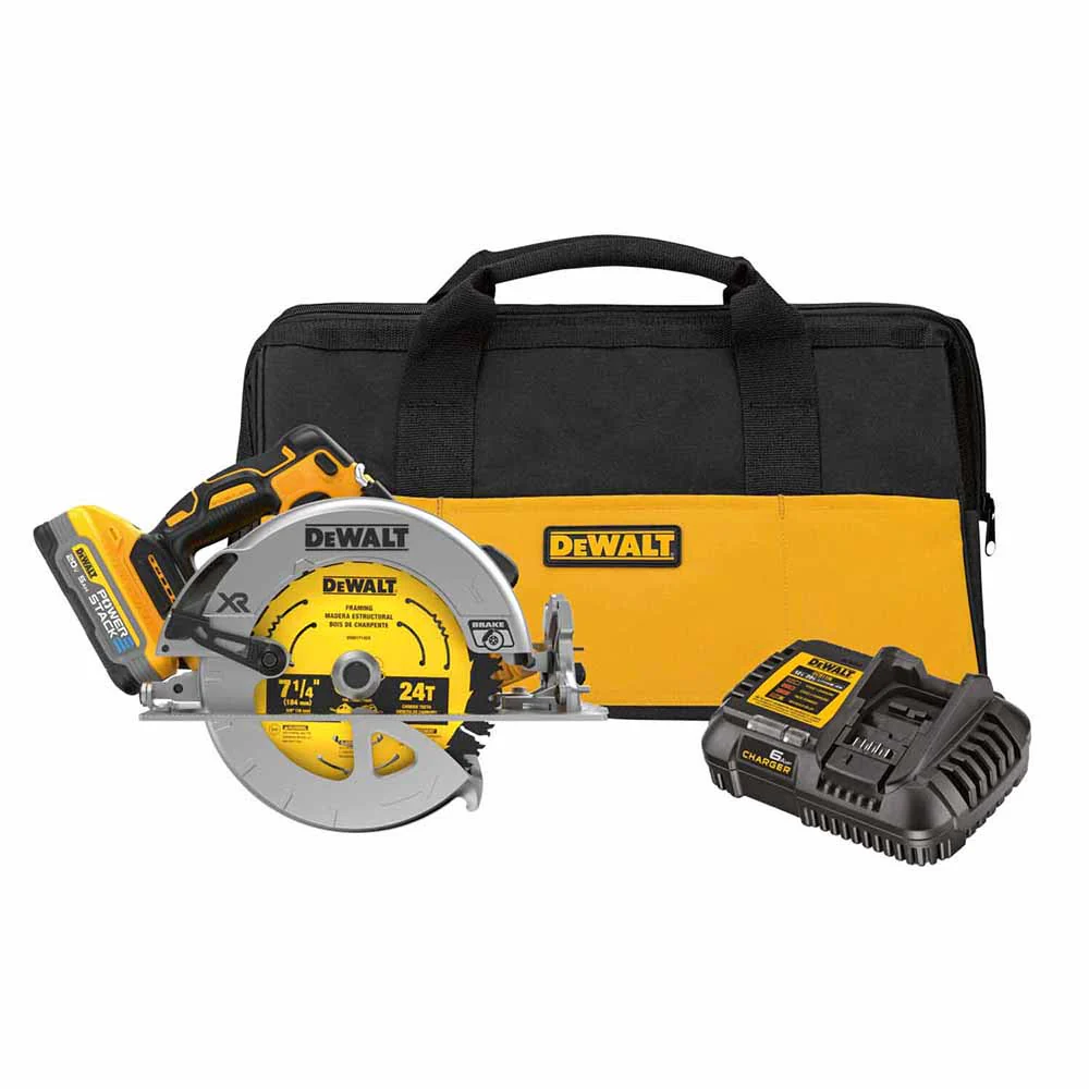 DeWalt DCS570H1 20V Max XR Brushless Cordless 7 1/4 In. Circular Saw Kit With Dewalt Powerstack 5.0Ah Battery - Moutools