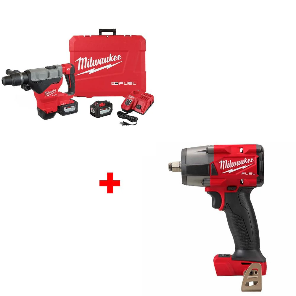 Milwaukee 2718-22HD M18 FUEL Rotary Hammer Kit w/ FREE 2962-20 Impact Wrench - Moutools