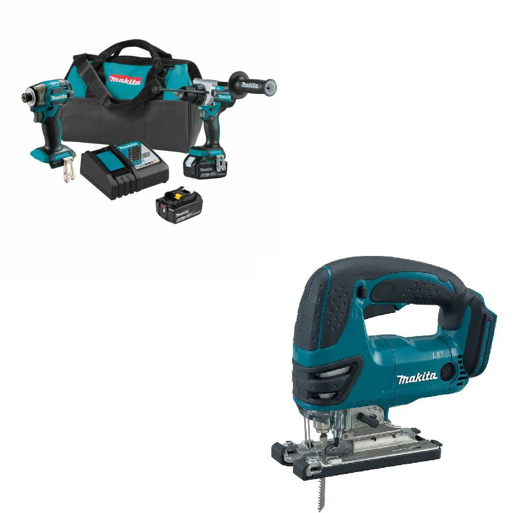 Makita XT297T 18V LXT Li-Ion 2 Pc. Combo Kit W/ FREE XVJ03Z 18V LXT Jig Saw - Moutools