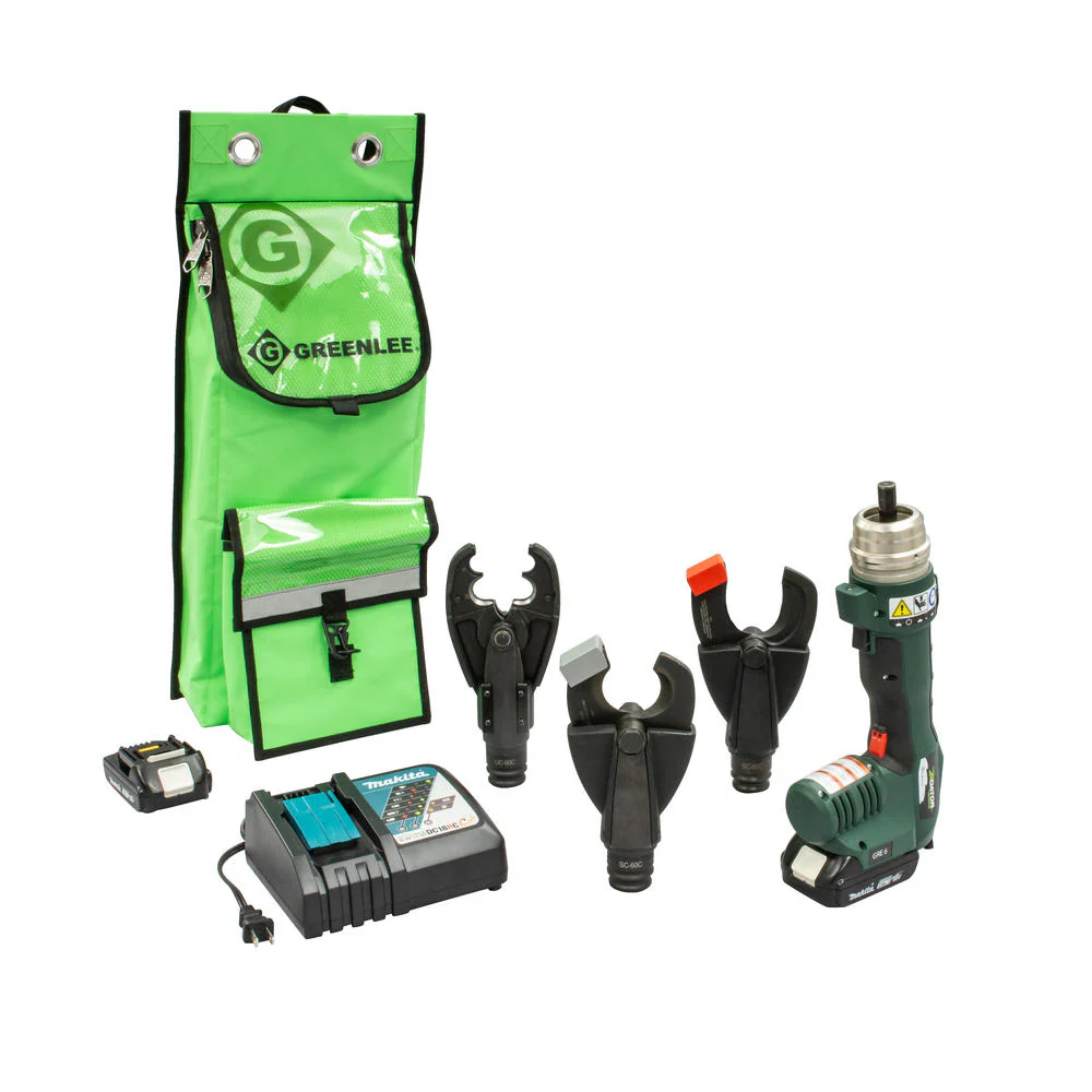 Greenlee UT-D3HS11 GRE-6 Multi-Tool w/D3O Crimper, ACSR & Cu/AL Cutting Heads, 120V Charger - Moutools