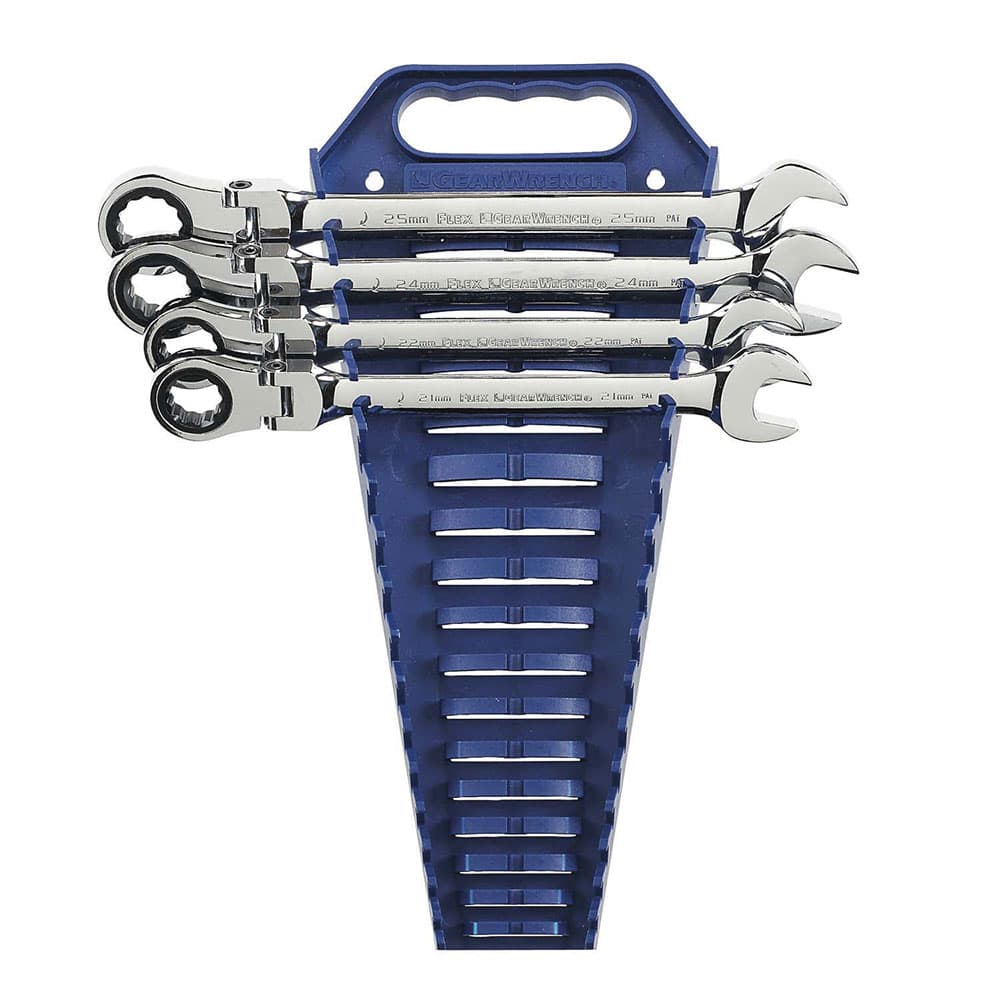 GearWrench 9903D 4 Piece 12 Point Flex Head Ratcheting Combination Metric Wrench Completer Set - Moutools