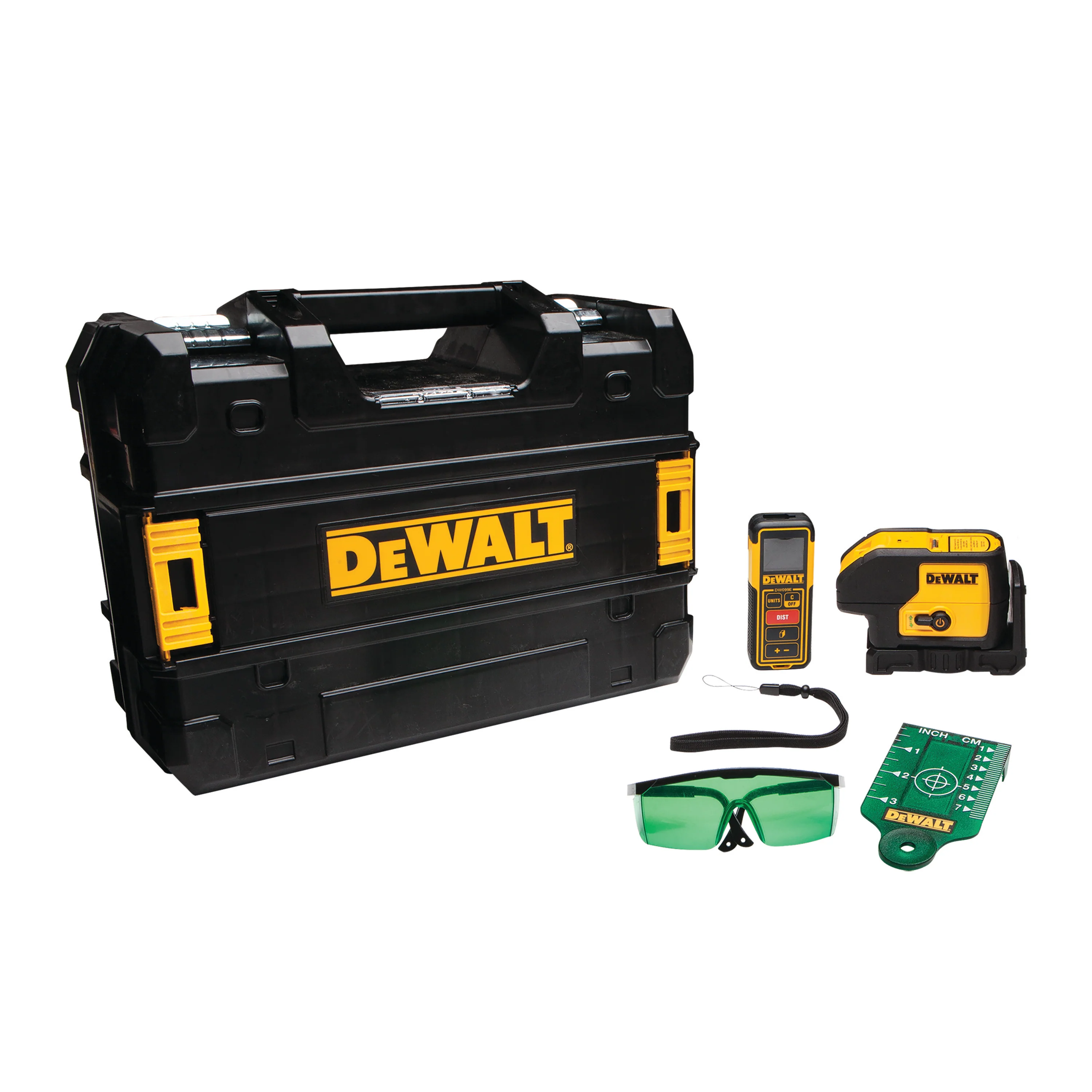 DeWalt DW0839CG Green 3 Spot Laser & 100' Laser Distance Measurer - Moutools