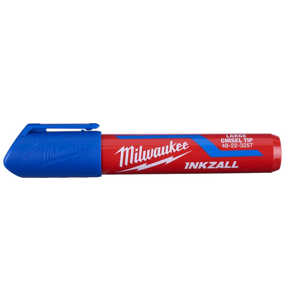 Milwaukee 48-22-3257 INKZALL Large Chisel Tip Blue Marker - Moutools