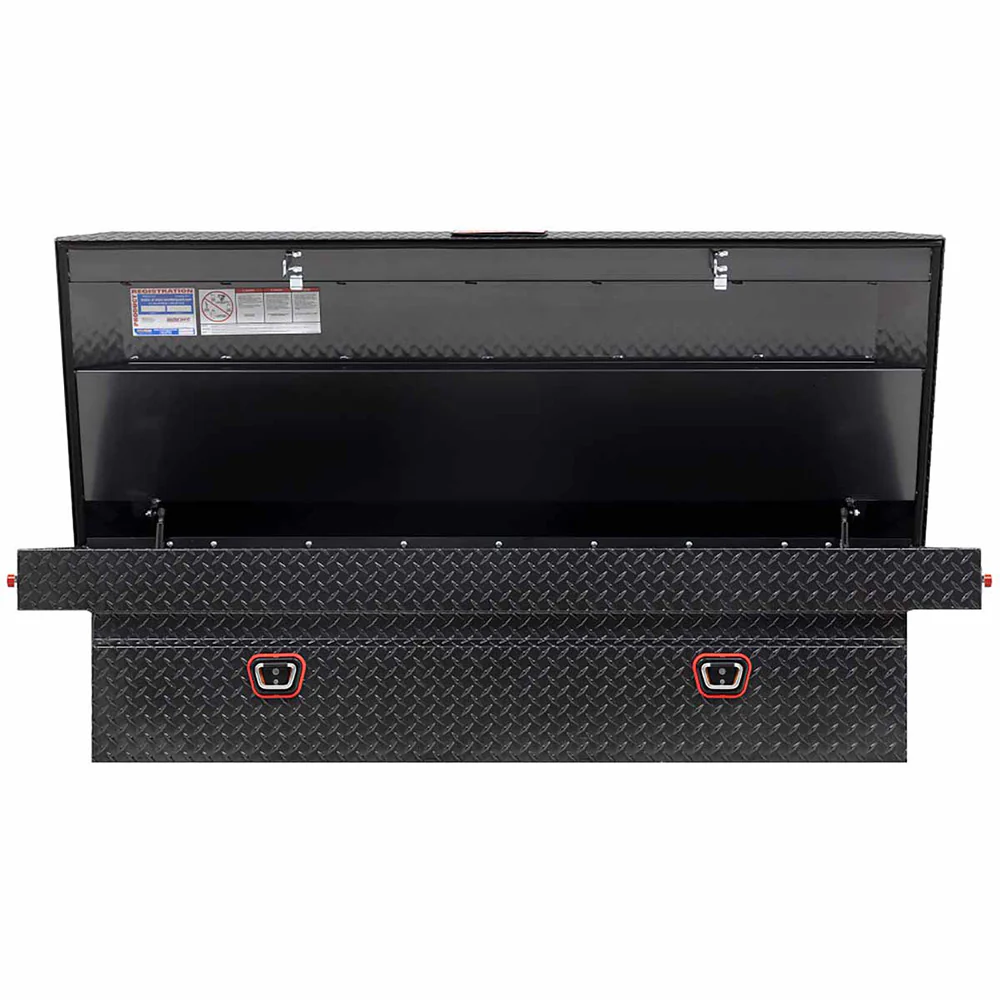 Weather Guard 117-6-03 Model 117-6-03 Saddle Box, Aluminum, Full Extra Wide, Gunmetal Gray, 14.4 Cu. Ft. - Moutools