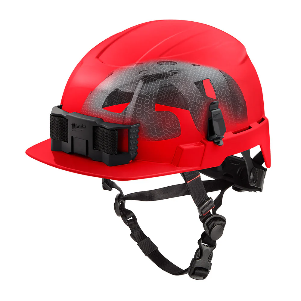 Milwaukee 48-73-1373 BOLT Red Front Brim Safety Helmet with IMPACT ARMOR Liner (USA) - Type 2, Class E - Moutools