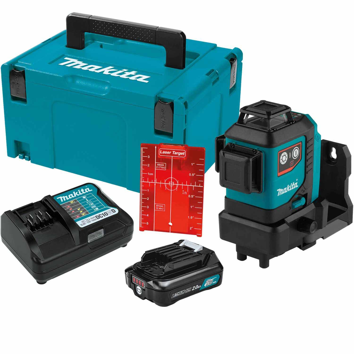 Makita SK700DNAJ 12V max CXT Self-Leveling 360° 3-Plane Red Laser Kit (2.0Ah) - Moutools