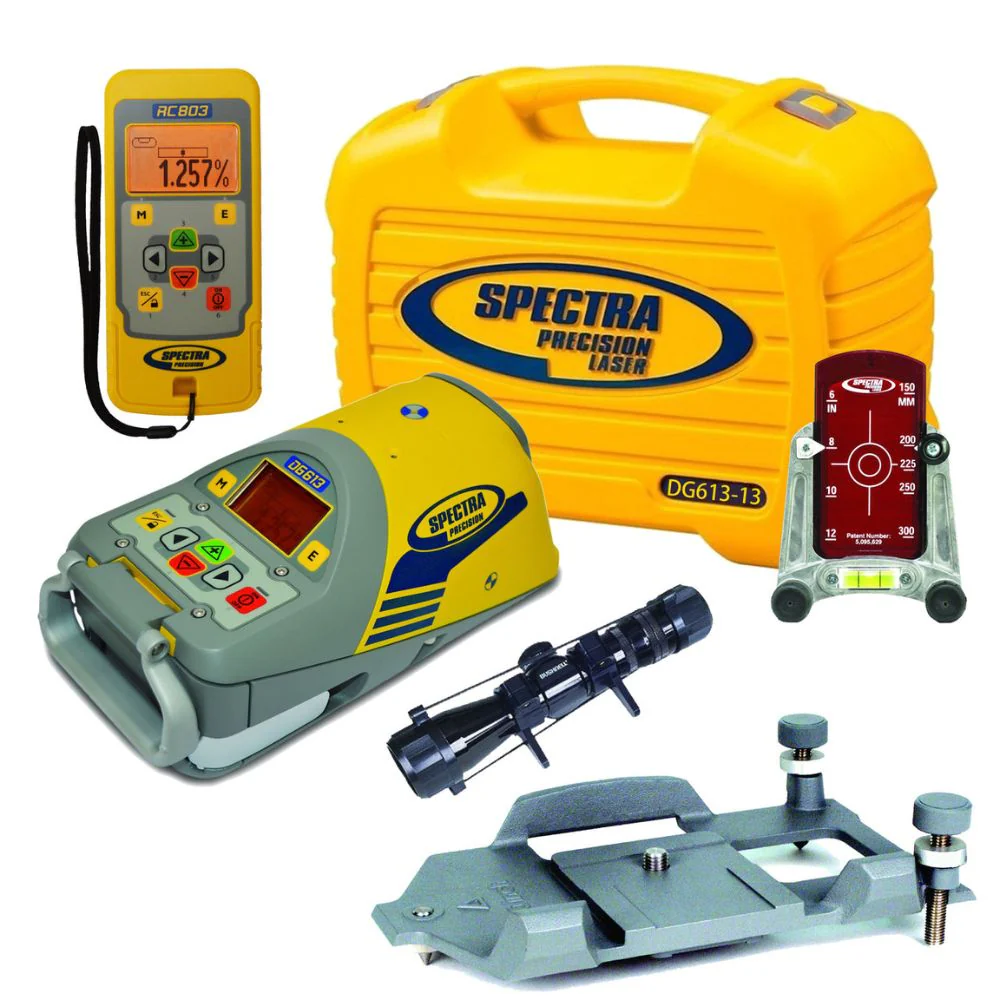 Spectra DG613-13 Dialgrade Pipe Laser OTT Over-the-Top Package with Precision Scope - Moutools