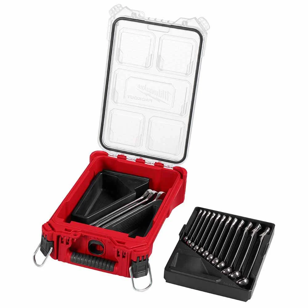 Milwaukee 48-22-9483 15pc Metric Combination Wrench Set with PACKOUT Compact Organizer - Moutools