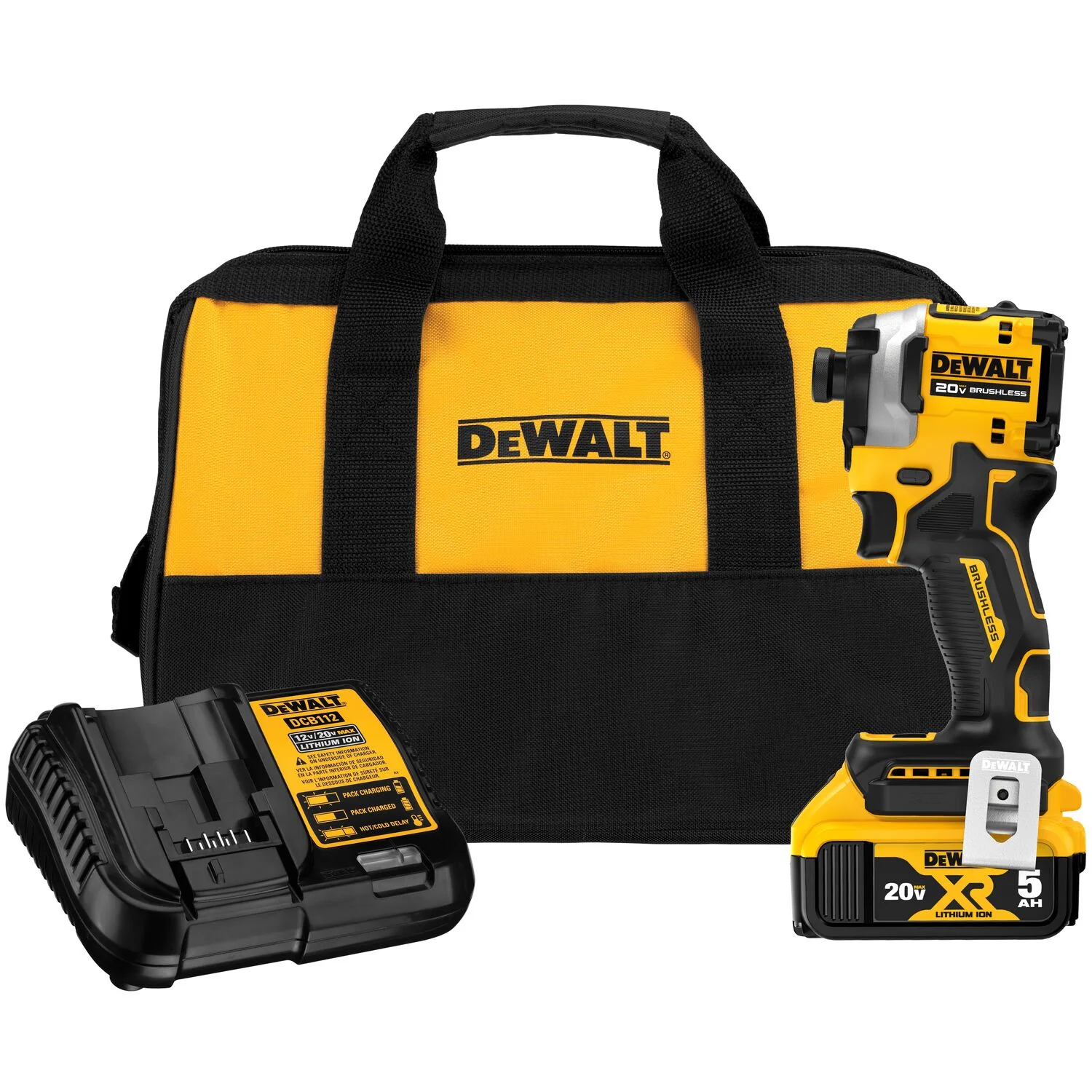 DeWalt DCF850P1 ATOMIC 20V MAX* 1/4 in. Brushless Cordless 3-Speed Impact Driver Kit (1 Battery) - Moutools