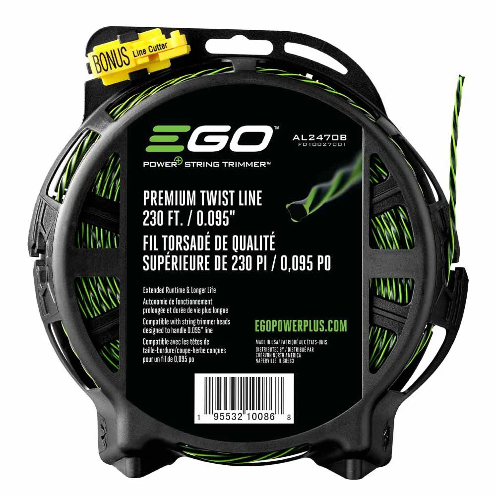 EGO AL2470B Premium Twist String, bi-Component Trimmer line (Bulk Package), Green - Moutools