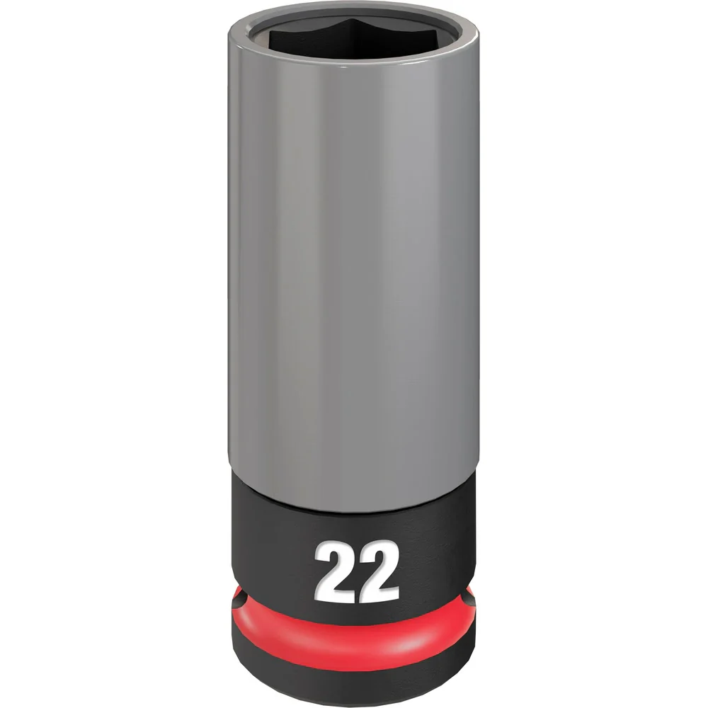 Milwaukee 49-66-7807 SHOCKWAVE Impact Duty 1/2 Drive 22MM Metric Lug Nut Wheel Socket - Moutools