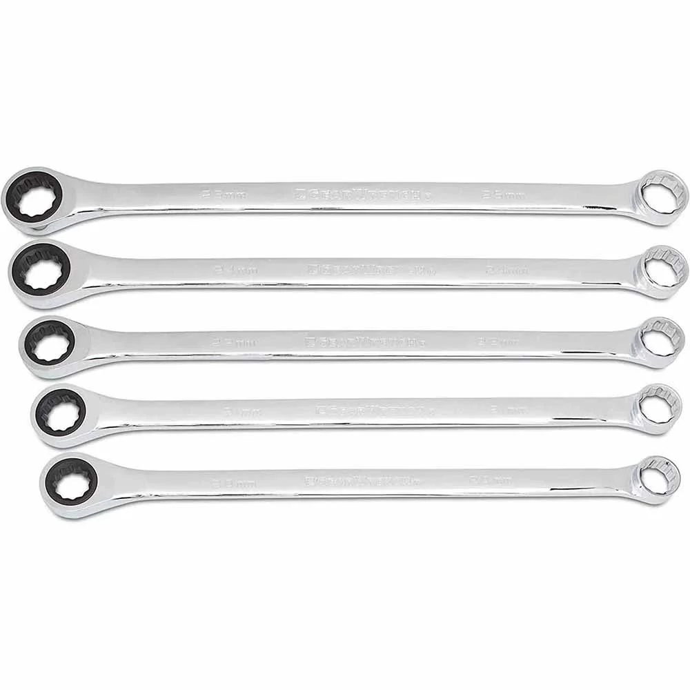 GearWrench 85987 5 Pc. 72-Tooth 12 Point XL GearBox Double Box Ratcheting Metric Wrench Add-On Set - Moutools