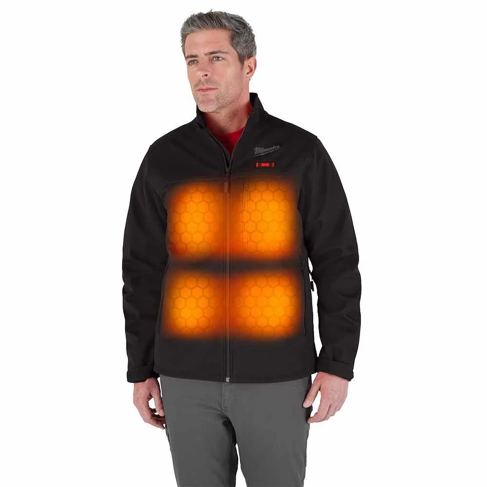 Milwaukee M100B-21 M12 Heated Black Toughshell Jacket with (1) 3.0 Ah Battery and Charger - Moutools