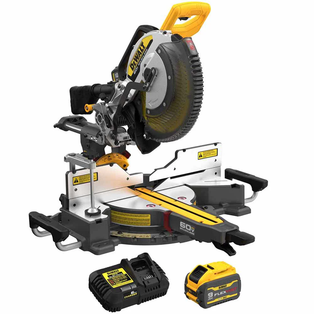 DeWalt DCS781X1 60V MAX Brushless Cordless 12in. Double Bevel Sliding Miter Saw Kit - Moutools