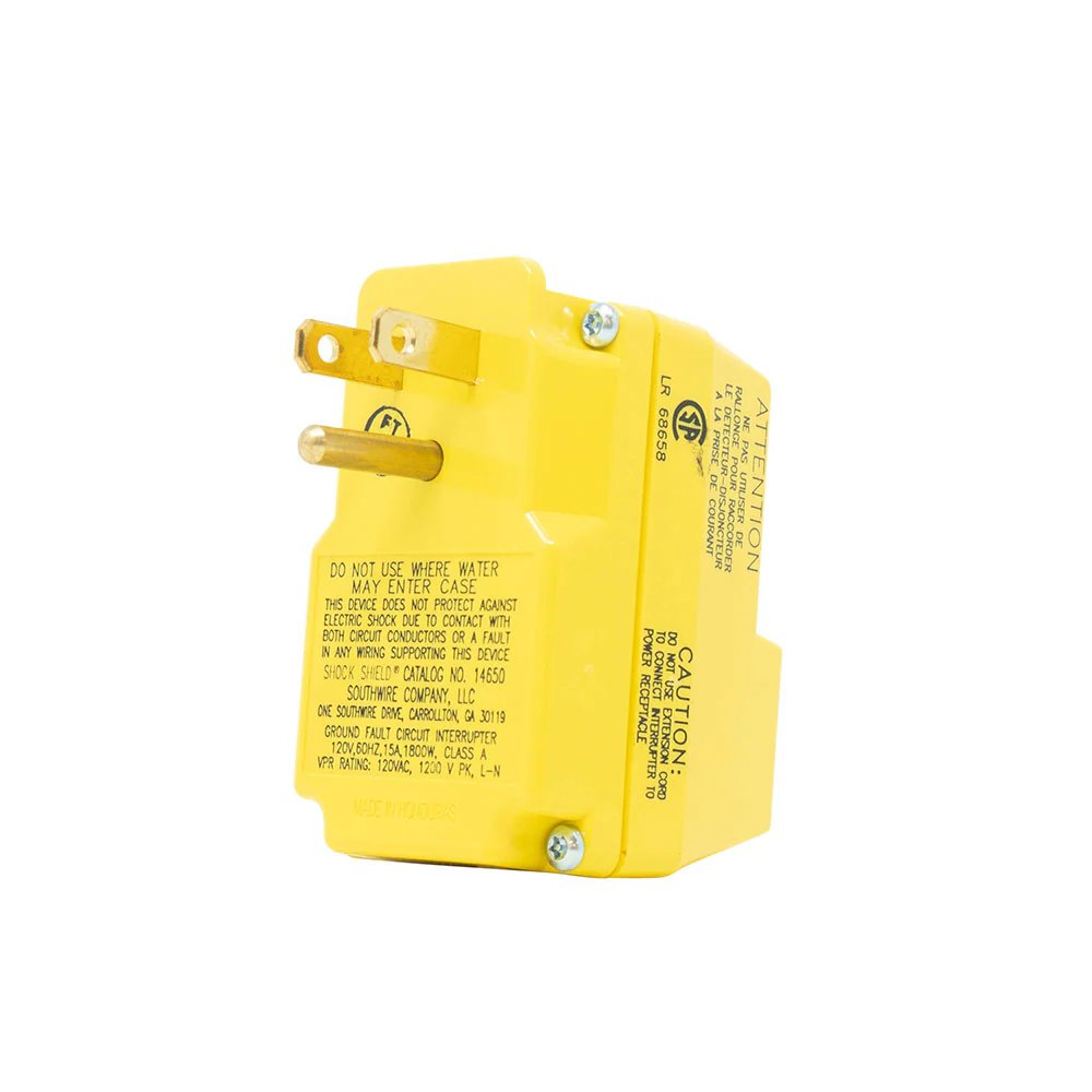Southwire 14650013-6 GFCI Plug-In Adapter; 15 Amp, 120 Volt - Moutools