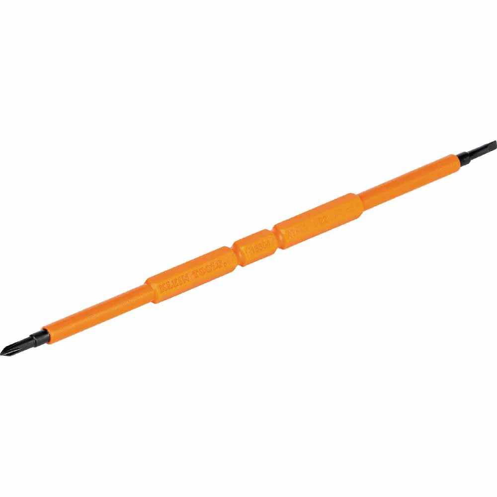 Klein Tools 13157INSP Screwdriver Blades, Insulated Double-Ended Slotted, Phillips, 2-Pack - Moutools