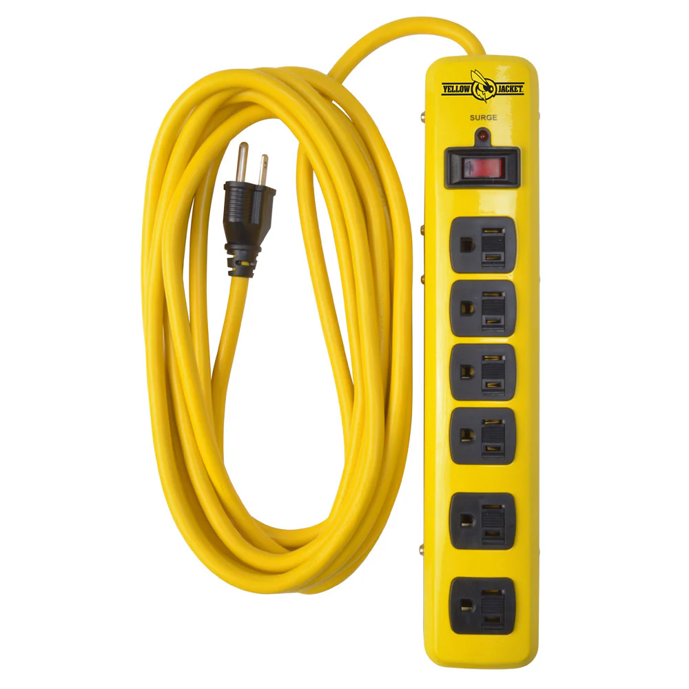 Southwire 5138N 6 Outlet Metal Surge Strip 1050 Joules, 15' cord - Moutools
