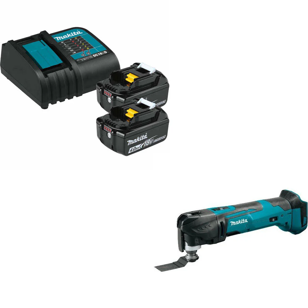 Makita BL1840BSC2 18V LXT Li-Ion Starter Pack W/ FREE XMT03Z 18V LXT Multi-Tool - Moutools