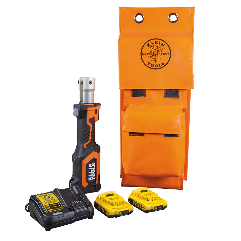 Klein BAT207T13 Battery-Operated Cutter/Crimper, No Heads, 2 Ah - Moutools