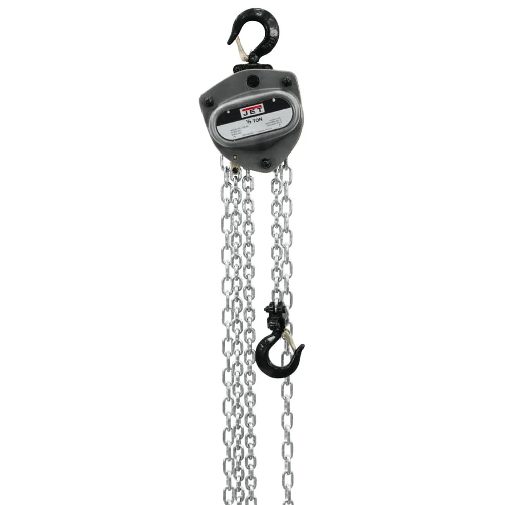 Jet JT9-205120 L-100-50WO-20 1/2-Ton Hand Chain Hoist 20' Lift, Overload Protection - Moutools