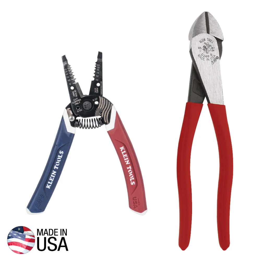 Klein 94156 American Legacy Diagonal Plier and Klein-Kurve Wire Stripper/Cutter - Moutools