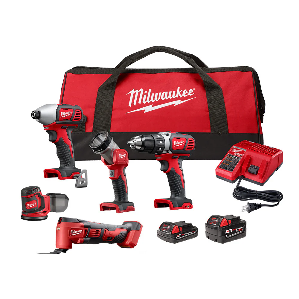 Milwaukee 2691-25MT M18 18V Lithium-Ion Cordless 5 Piece Combo Kit - Moutools