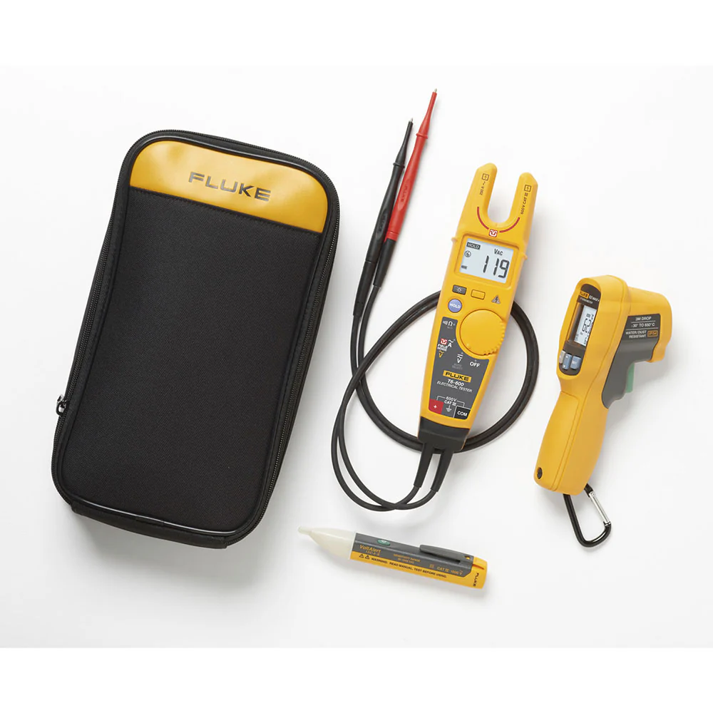 Fluke T6-600/62MAX+/1AC Thermometer, Electrical Tester and Voltage Detector Kit - Moutools